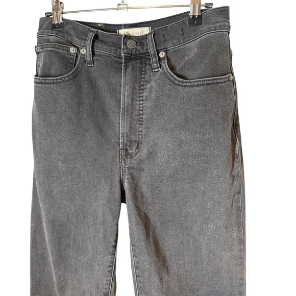 Madewell The Perfect Vintage Straight Jean Black Nela‎ Wash Split Hem Size 25 - Picture 5 of 11